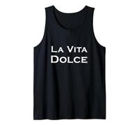 La Vita Dolce aka La Dulce Vida Camiseta sin Mangas, Hombre, Negro, L