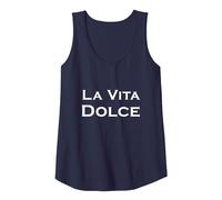 La Vita Dolce aka La Dulce Vida Camiseta sin Mangas, Mujer, Azul Marino, XXL