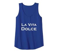 La Vita Dolce aka La Dulce Vida Camiseta sin Mangas, Mujer, Azul Real, M