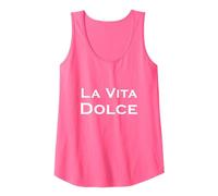 La Vita Dolce aka La Dulce Vida Camiseta sin Mangas, Mujer, Rosado Neón, L