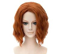 La viuda negra de los vengadores Natasha Romanoff corto rizado pelo sintético Cosplay peluca + gorro de peluca como imagen