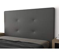 LA WEB DEL COLCHON Cabezal Cama Andrea Tapizado Acolchado 8 cm con Fijación a Pared - Cabecero de Cama Suave y Elegante - Cama de 105 (115 x 120 cms) Gris Ceniza Polipiel - Cabeceros Acolchados