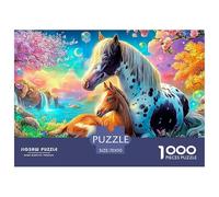 La yegua y el Potro descansan en un Prado Colorido Puzzle De 1000 Piezas Caballo Perfecto Regalo para Niños, Niñas, Hombres Y Mujeres 70x50cm/1000pcs
