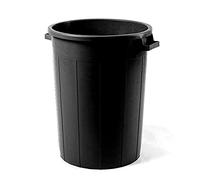 La zappa Cubo de PVC apilable sin tapa para basura (100 l - Ø 53 x h 66 cm, negro)