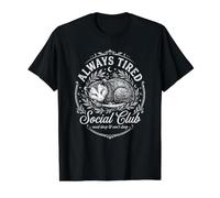 La zarigüeya Siempre cansada del Club es Divertida y somnolienta Camiseta gráfica económica, Hombre, Negro, L