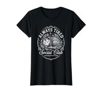 La zarigüeya Siempre cansada del Club es Divertida y somnolienta Camiseta gráfica económica, Mujer, Negro, L