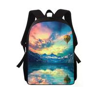 LA1322 Mochila infantil con estampado 3D de Ho Tair Balloon Sky de 16 pulgadas para niños y niñas de