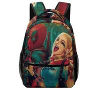 LA3080 Mochila Harley Quinn, mochila escolar, mochila informal, mochilas para viajes y senderismo