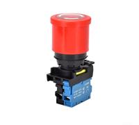 LA36M Interruptor de botón de parada modular con contactos 1NO 1NC e indicador LED rojo para integración de control industrial (A)