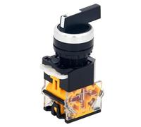LA38-11X2 Interruptor selector giratorio, CC 24 V redondo, autobloqueo, 2 posiciones NC + sin interruptor giratorio para control de relé de contactor