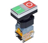 LA38 - Pulsador doble con LED IP40 (LA38-11/RG AC220V) | Dos botones independientes, función de inicio/parada, indicador LED brillante, IP40 a prueba de polvo