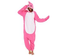 Laahoem Animal Tiburón Pijama Capucha para Adultos Neutral Ropa de Hombre Mujer Ropa de rol Pijama Rose Red XL