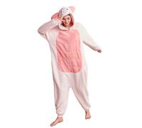 Laahoem Pijama de Cerdo Animal Pantalones de Hombre y Mujer con Cremallera y Capucha para Adultos neutros Ropa de rol Pijama Pink S