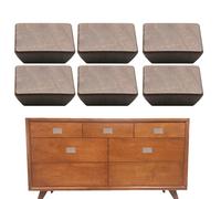 LAANCOO Cajón de nogal 6pcs, manijas de la puerta del gabinete de madera natrual, cajón de gabinete cuadrado de 0.8x2.4 pulgadas tira de un solo agujero para el hogar, manijas de las puertas