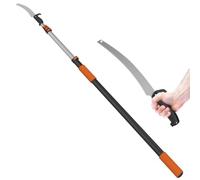 LAANPOLE Sierra de Pértiga 3,6m, Podadora de Árboles con Pértiga Telescópica con Pértiga de Extensión 1-3,6m, Podadora Manual para Patio, Naranja