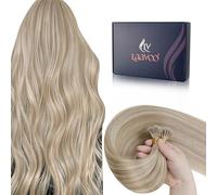 LaaVoo Extensiones De Cabello Natural Nano Ring Mechas Rubio Extensiones Nano Ring Pelo Natural Fusión Fría Extensiones De Pelo Natural Rubio Nano Ring 60cm/24Pulgadas 50g/50s #18P613