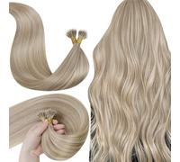 LaaVoo Extensiones Pelo Nano Ring Mechas Rubio Extensiones De Pelo Natural Nano Ring Fusión Fría Nano Ring Extensiones 55cm/22Pulgadas 50g/50s #18P613