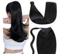 LaaVoo Ponytail Extensiones de Cabello Natural Negro Cola 70g 30cm Negro Pelo Soft Liso Straight Cabello Verdad Liso #1