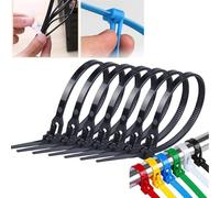 Laaway 100 PCS Buckle Self-Locking Premium Nylon Cable Wire Ties, Releasable Zip Ties, Adjustable Zip Ties Straps, Reusable Plastic Nylon Cable Ties, Nylon Strap with Buckle