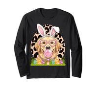 Lab and Golden Retriever Bunny Ears - Camiseta para Perro de Pascua Manga Larga