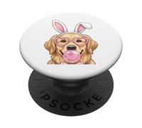 Lab and Golden Retriever Bunny Ears - Camiseta para Perro de Pascua PopSockets PopGrip Adhesivo