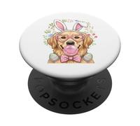 Lab and Golden Retriever Bunny Ears - Camiseta para Perro de Pascua PopSockets PopGrip Adhesivo