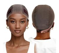 LAB HAIRS - Gorra de peluca con banda de agarre para mantener las pelucas en su lugar, pelucas de encaje frontal transparente más ancho y ancho - Marrón/Negro/Nude antideslizante que deja que tu