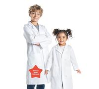 Lab Monkey Bata de Laboratorio para niños, Tejido Resistente, Varios Bolsillos, Cierre a presión de Seguridad, Tallas (8-10 años)