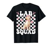 Lab Squad Labrador Dog Girl Coquette Bow Rosa Camiseta