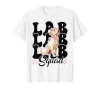 Lab Squad Labrador Dog Girl Coquette Bow Rosa Camiseta