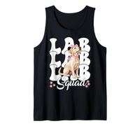 Lab Squad Labrador Dog Girl Coquette Bow Rosa Camiseta sin Mangas