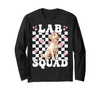 Lab Squad Labrador Dog Girl Coquette Bow Rosa Manga Larga