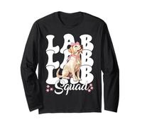 Lab Squad Labrador Dog Girl Coquette Bow Rosa Manga Larga