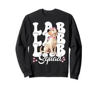 Lab Squad Labrador Dog Girl Coquette Bow Rosa Sudadera
