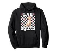 Lab Squad Labrador Dog Girl Coquette Bow Rosa Sudadera con Capucha