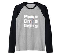 Lab Tech Técnico de ADN Biología Molecular Pipeta Ciencia Camiseta Manga Raglan