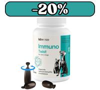 Lab-v Immuno Twist: refuerzo natural para la inmunidad y la vitalidad de perros y gatos (60 cápsulas giratorias)
