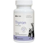 Lab-V Thyron - 45 Cápsulas para la función tiroidea adecuada con L-tirosina, vitaminas y sales minerales para perros y gatos, alimento complementario