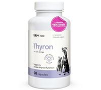 Lab-V Thyron - 90 Cápsulas para perros y gatos, ayuda a la función tiroidea adecuada con L-tirosina, vitaminas y sales minerales para perros y gatos, alimento complementario