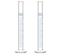 Labasics 2-Pack 10 ml Vidrio de Borosilicato Cilindro Graduado de Medición Cilindro