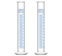 Labasics 2-Pack 250 ml Vidrio de Borosilicato Cilindro Graduado de Medición Cilindro