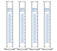 Labasics 4-Pack Vidrio de Borosilicato 100 ml Pared Gruesa Cilindro Graduado de Medición Cilindro