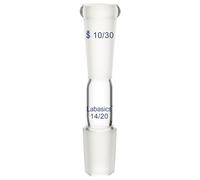 Labasics Adaptador de Vidrio Reductor, Junta Externa de Vidrio Borosilicato 10/30 a Junta Interna 14/20 para Suministros de Laboratorio
