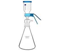 Labasics Aparato de Filtración al Vacío, Vidrio Borosilicato, Placa de Filtro de Núcleo de Arena de 10μm, Matraz de Filtración de 2000 ml, con Vaso Medidor de 300 ml