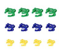 Labasics Clip de Laboratorio de Plástico, 12 Pzs Abrazadera Keck Laboratorio Clips de Keck 14/19/24 mm para Interfaz Cónica Estándar de Vidrio Junta de Vidrio Esmerilado, Varios Tamaños y Colores