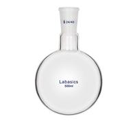 Labasics Cristal 500ml RBF Matraz de Fondo Redondo con Cuello Único, Single Neck Round Bottom Flask con Junta Exterior Estándar 24/40-500ml