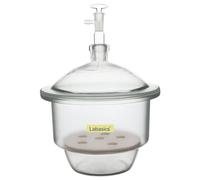 Labasics Desecador de Vacío de Vidrio, Desecador de Vacío de Vidrio con Válvula de Vacío de Vidrio y Placa de Porcelana para Investigación de Laboratorio, 180 mm