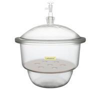 Labasics Desecador de Vacío de Vidrio, Desecador de Vacío de Vidrio con Válvula de Vacío de Vidrio y Placa de Porcelana para Investigación de Laboratorio, 300 mm