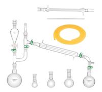Labasics Kit de Destilación de 500 ml, Aparato de Destilación de Vidrio de Borosilicato para Extracción, 24/40, Material de Laboratorio