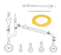 Labasics Laboratorio Destilación Kit para Esencial Aceite Extracción, 500 ml, 20 Pack Borosilicato Vidrio Instrumentos para 24/40 Vapor Destilación Configure